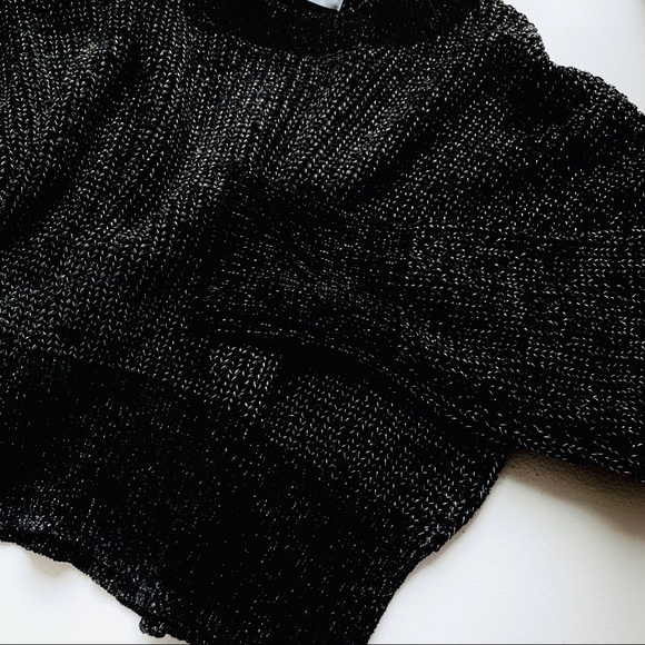 ♦️BLACK LUREX CHENILLE ROUND NECK SWEATER - Picture 5 of 7